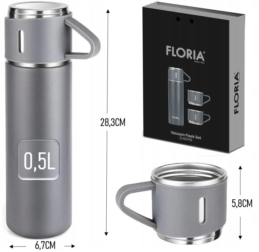 Hermès Floria ZLN0745 termosas su 2 puodeliais, 500 ml
