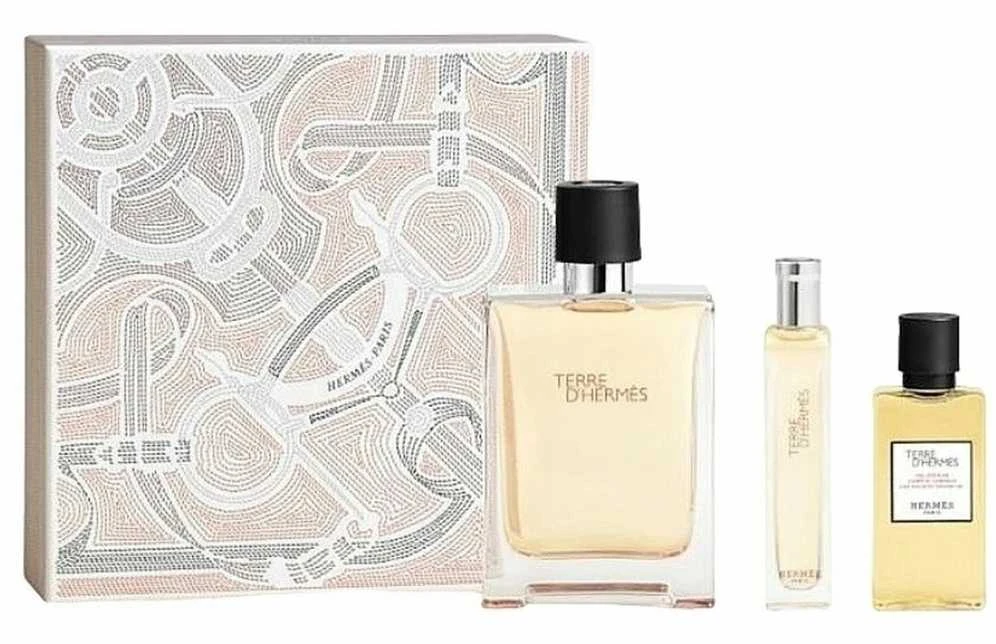 Terre D'Hermes tualetinio vandens purškiklis 100 ml + tualetinio vandens purškiklis 15 ml + dušo želė 40 ml