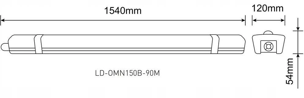 Lubinis šviestuvas 90W LED linijinis šviestuvas GTV OMNIA MAX BIS, baltas, 4000K, 150cm, IP65