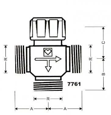 Herz termostats trīsceļu CALIS-TS 3/4"