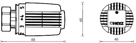 Termostatinė galva HERZ CLASSIC, M30x1,5, balta spalva