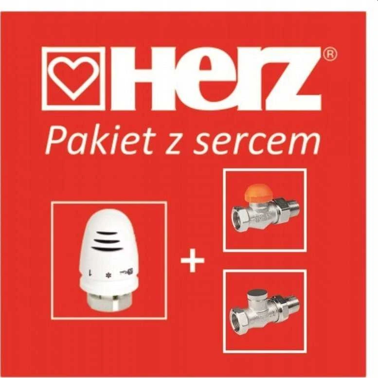 Herz Kampinio pajungimo paketas radiatoriui, 1/2 galvutė, tiekimo vožtuvas + grįžtamasis HERZ