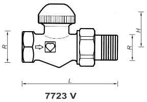 Herz termostatinis radiatoriaus vožtuvas TS-90 1/2'' tiesus - (1772367)