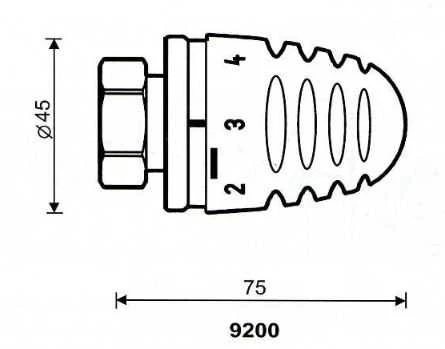 Herz termostatinė galvutė su skysčio jutikliu Mini H (1920068)