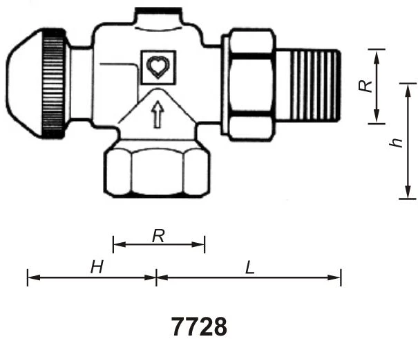 Herzog Jakob Herz Kampinis termostatinis vožtuvas 1/2'' speciali forma - 1772891