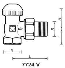 Herz Radiatoriaus termostatinis kampinis vožtuvas TS-90 3/8'' - 1772465