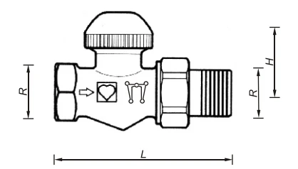 Herz TS 90 tiesus termostatinis vožtuvas 3/4" - 1772392
