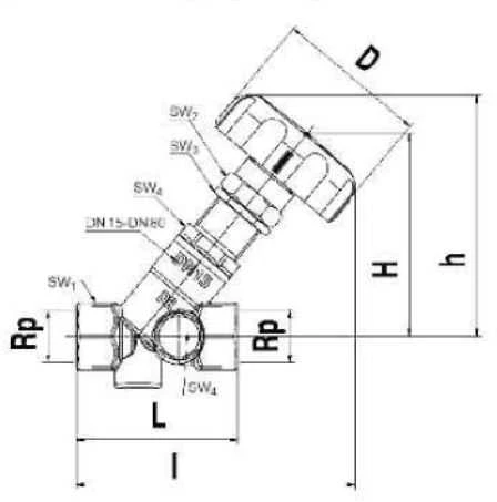 Herz valdymo vožtuvas su matavimo antgaliais STROMAX-M 1/2'' - 1 4117 51