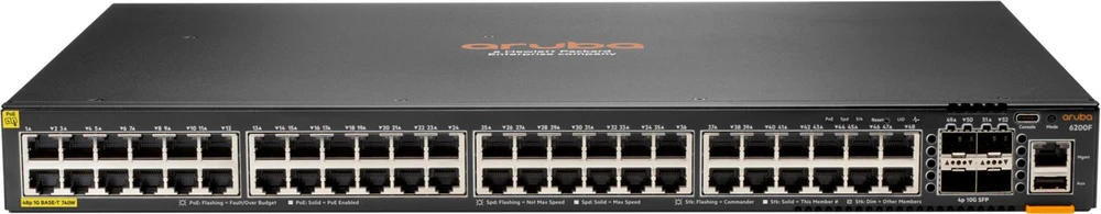 Šakotuvas „Hewlett Packard“ (HP) komutatorius „HPE Aruba Networking CX 6200F 48G Class-4 PoE 4SFP+ 740W“ (JL728B)