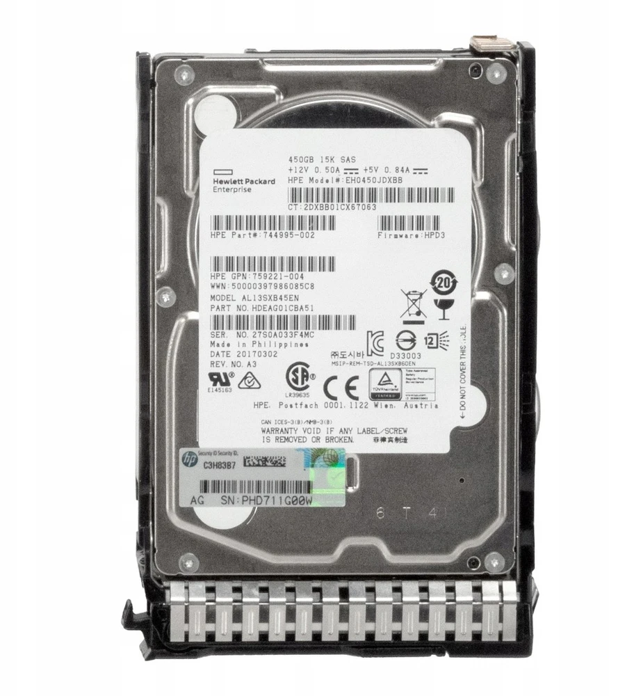 Hewlett Packard (HP) Dysk serwerowy HPE 450GB 12G SAS 15K (EH0450JDXBB)