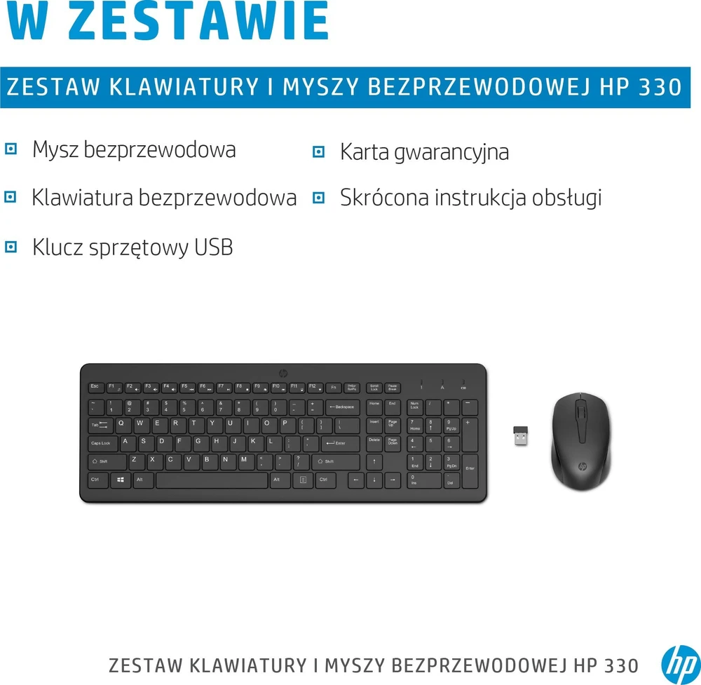Klaviatūra Hewlett Packard (HP) HP 330 Belaidė pelė AND KEYBO - COMBO GERMANY - GERMAN LOCALIZAT