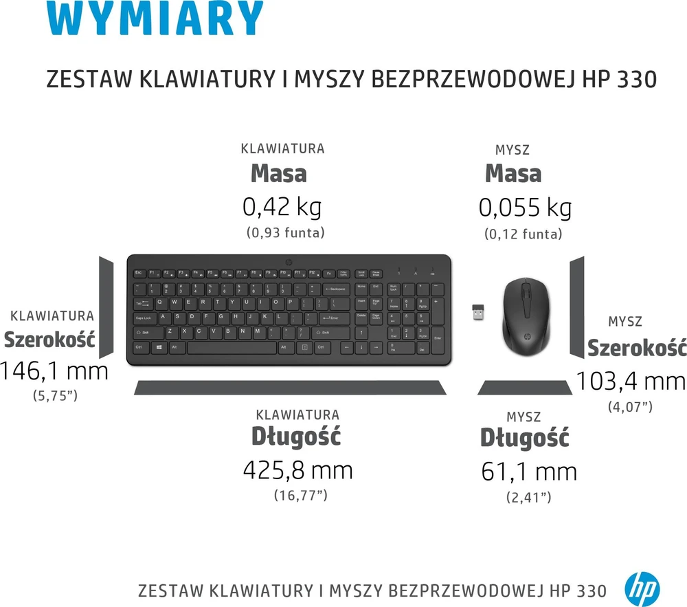 Klaviatūra Hewlett Packard (HP) HP 330 Belaidė pelė AND KEYBO - COMBO GERMANY - GERMAN LOCALIZAT