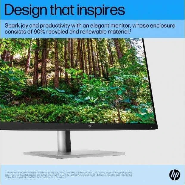 Hewlett Packard (HP) HP E27 G5 FHD monitorius – 27 colių 1920x1080 FHD 300 nitų 75 Hz AG, IPS, HDMI/DisplayPort, 4x USB-A, reguliuojamas aukštis / pakreipimas / pasukamas / pasukamas, 3 metai
