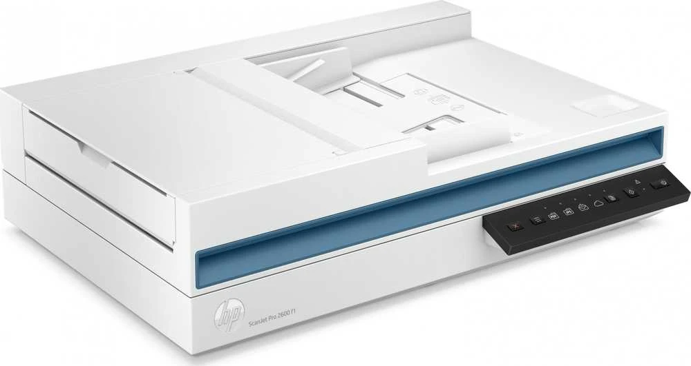 Skeneris Hewlett Packard (HP) „HP ScanJet Pro 2600 f1“ skaitytuvas – A4 spalvotas 300 dpi, plokščias nuskaitymas, automatinis dokumentų tiektuvas, automatinis dvipusis, OCR / nuskaitymas į tekstą, 25 ppm, 1500 puslapių per dieną