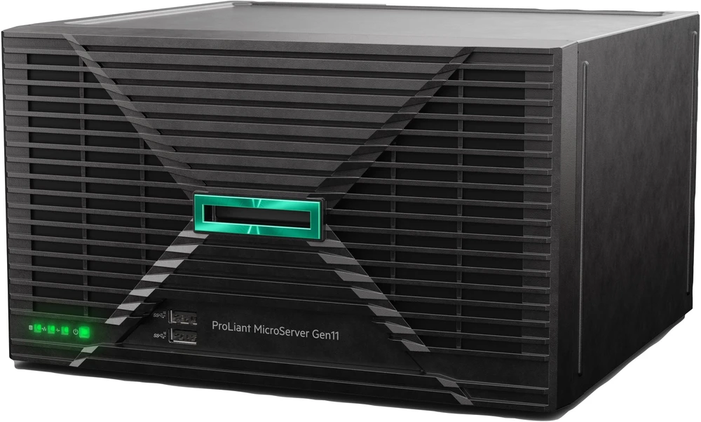 Serveris Hewlett Packard (HP) HPE PL MicroServer Gen11 6325P (3.5-5.2G/4C8T) 1x32G 2x4TB SATA 4LFF/SFF-NHP 4p1G iLoPort (P65741) NBD111 Išmanus pasirinkimas