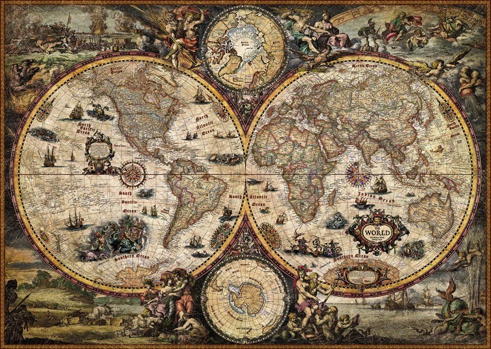 Hobilt Dėlionė Antikinis pasaulio žemėlapis, 2000 detalių
