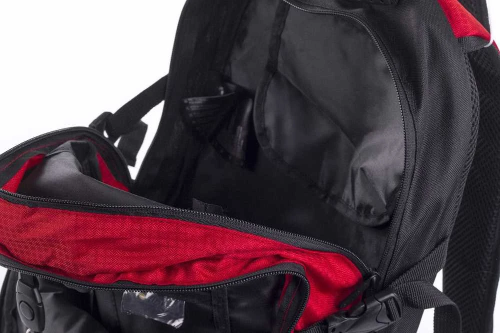 Sportinis kuprinė Mandor 20L, Hi-tec, vėdinama nugaros dalis, atšvaito elementai, juoda-raudona