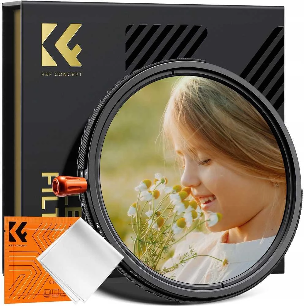 Filtras Hybrydowy 3w1 K&f 82 Mm 82mm Fader Nd2-32 + Cpl + Juodas Diffusion 1/4 /Kf01.2928v2