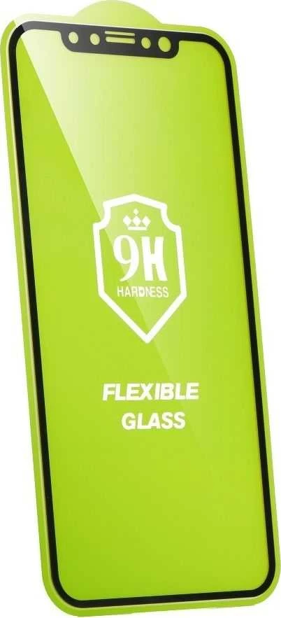 LCD apsauginis stikliukas Bestsuit Flexible Hybrid Glass 5D Apple iPhone 14/13/13 Pro pritaikytas dėklui juodas