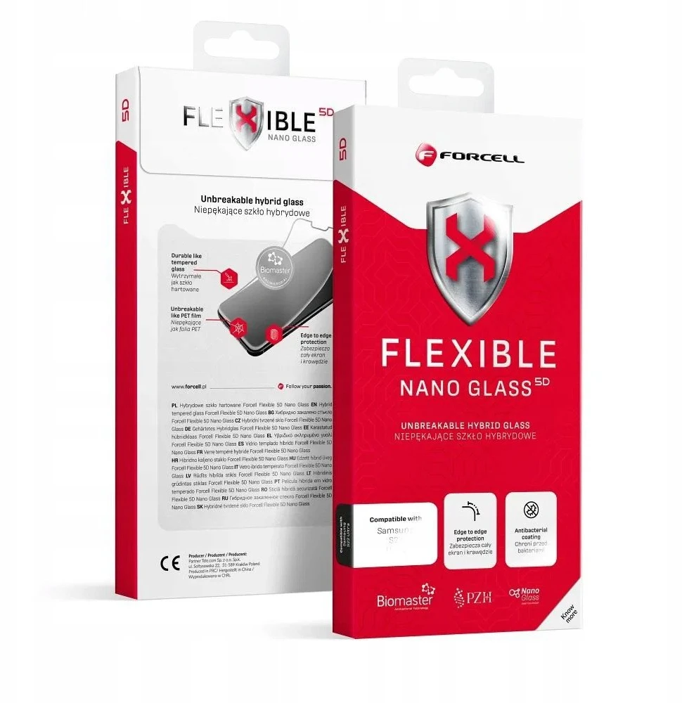 Hibridinis stiklas iPhone 15 Forcell Flexible 5D juodas