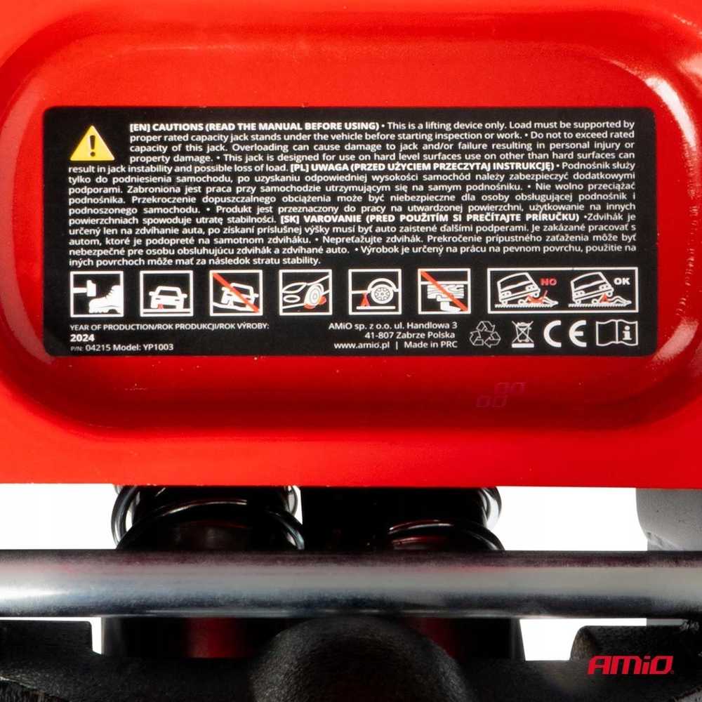 Žemo profilio hidraulinis keltuvas 3000 kg, 75–510 mm, CE, AMIO-04215