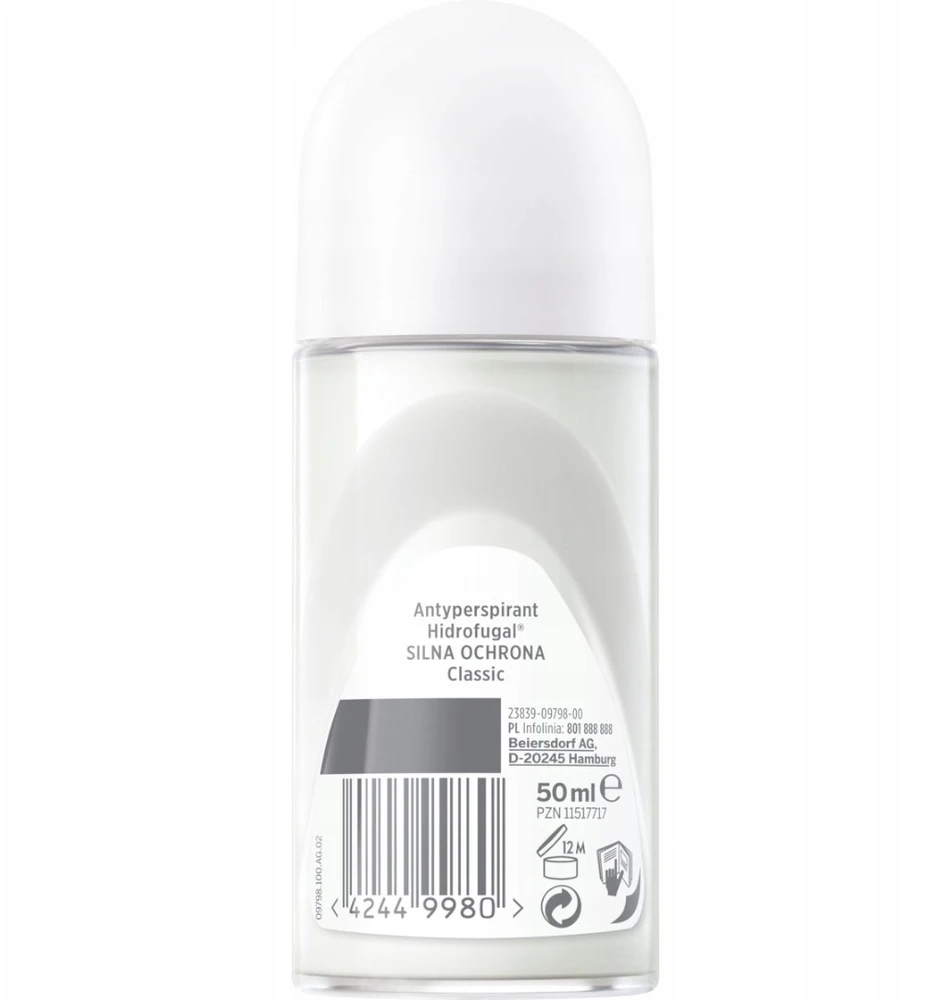 Hidrofugal HIDROFUGAL_Classic rutulinis antiperspirantas su mineralais, be alkoholio, 50 ml