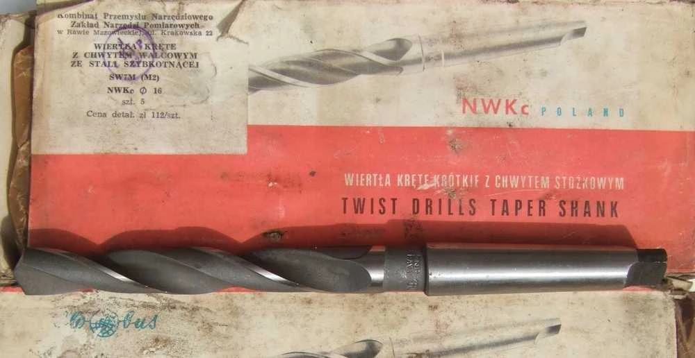 Wiertło Baildon DIN 345 ​​​​RN NWKc 16 mm HSS (S) metalo grąžtas, 218–120 mm (MK2 kotas)