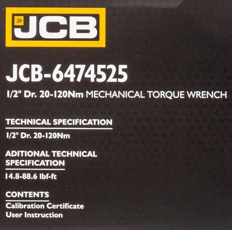 Dinamometrinis raktas JCB 6474525; 1/2''; 20-120 Nm