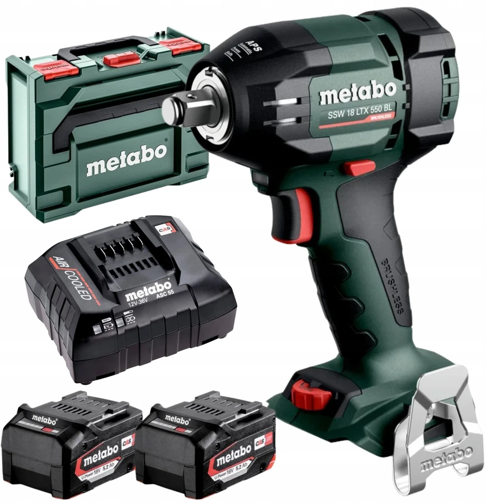 Smūginis veržliasūkis Metabo SSW 18 LTX 550 BL; 18 V; 2x5,2 Ah akum.