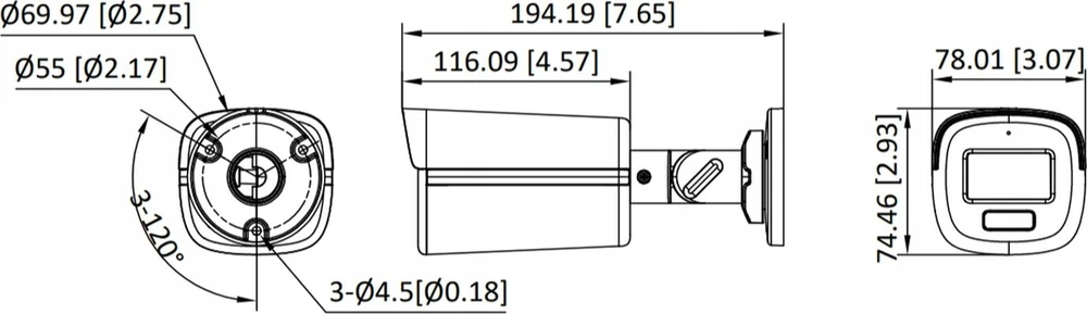 DS-2CE12DF3T-LFS (2.8 mm) „Turbo-HD“ vaizdo kamera, 2 megapikselių, „Hikvision“