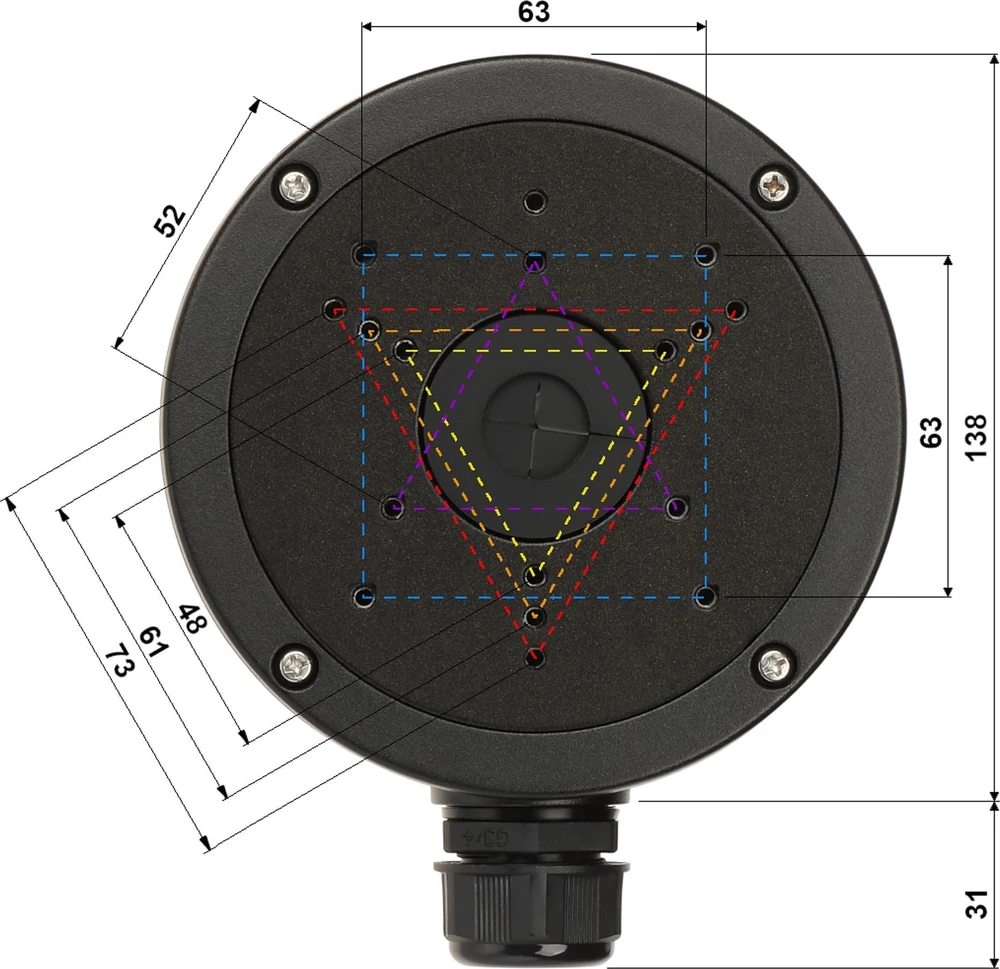 Montavimo bazė Hikvision DS-1280ZJ-S (JUODA)