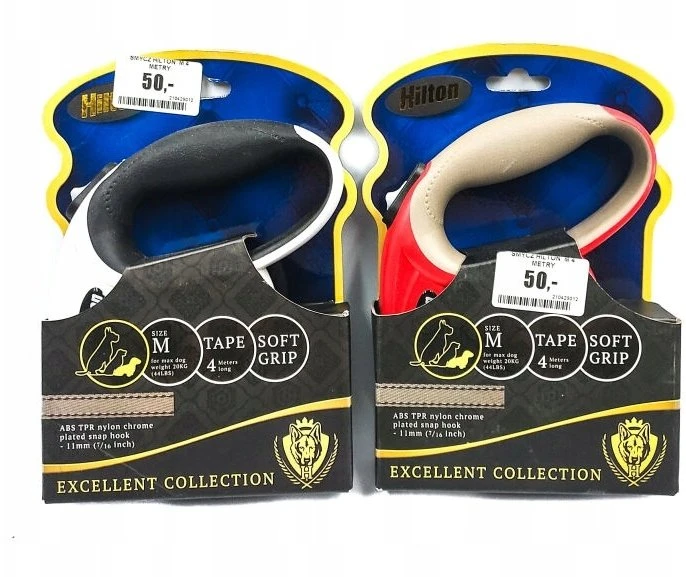 HILTON Smart dog M (20kg) - retractable pavadėlis - baltas-juodas - 4 m