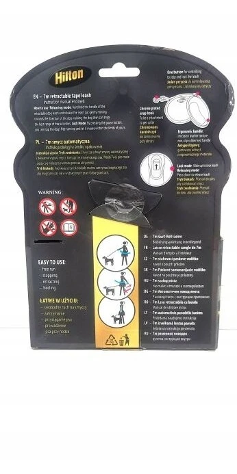 HILTON Smart dog XL (40kg) - retractable pavadėlis - juodas-pilkas - 7 m
