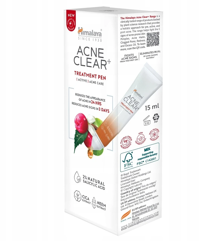 Himalaya HIMALAYA Acne Clear Priemonė nuo spuogų ir bėrimų 15 ml