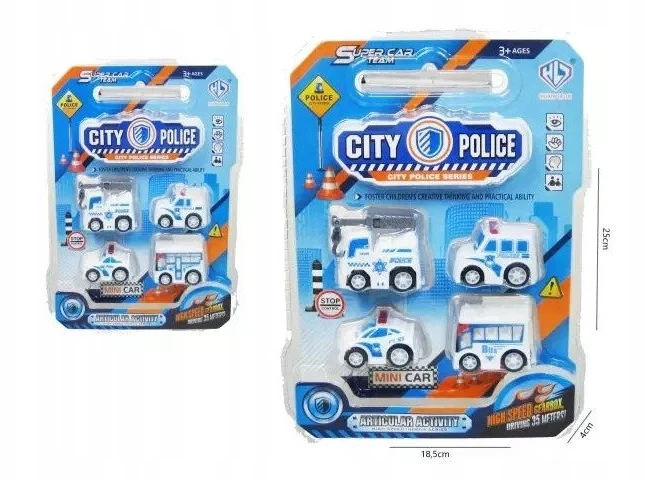 Hipo Hippo Police cars 5cm 4vnt. H13776 49305
