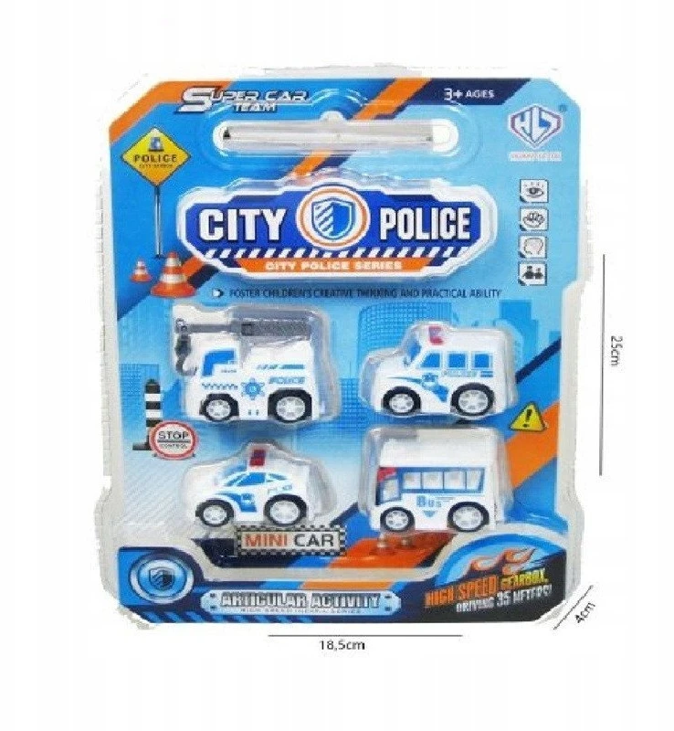 Hipo Hippo Police cars 5cm 4vnt. H13776 49305