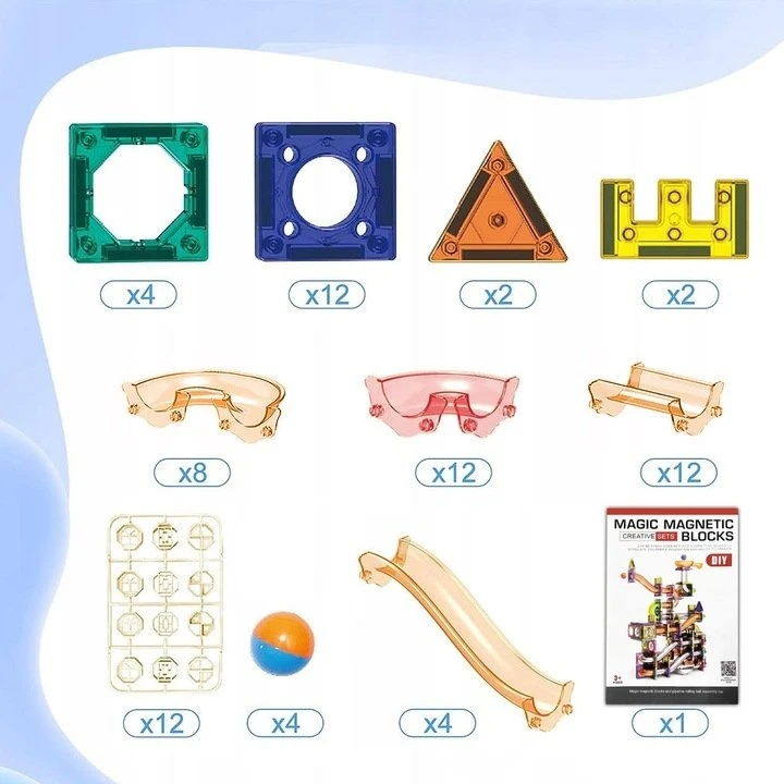 Hipo Klocki magnetyczne tor dla kulek 94el H13444 41552