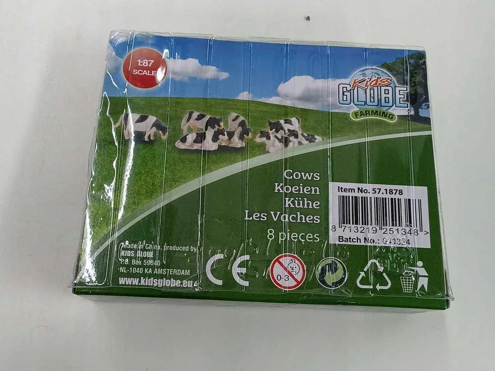 Hipo Hippo Farma Cows 1:87 juoda balta 8vnt 571878 51348