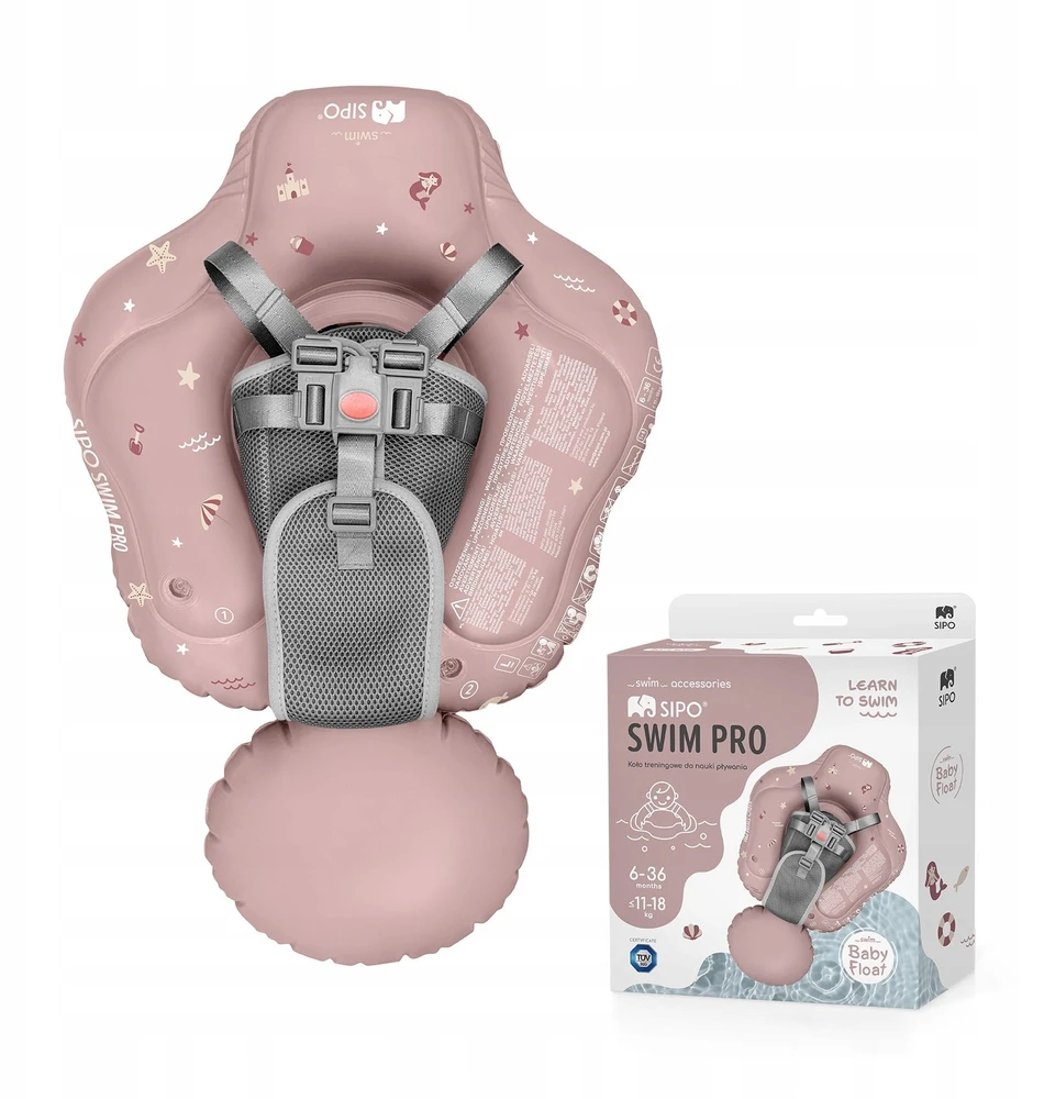 Hipo SIPO pripučiamas plaukimo ratas kūdikiams vaikams 6-36 m 11–18kg rožinis SWM101TR SWM101TR