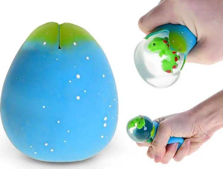 Hipo Išspaudžiamas dinozauro kiaušinis 6 cm, 3 rūšių