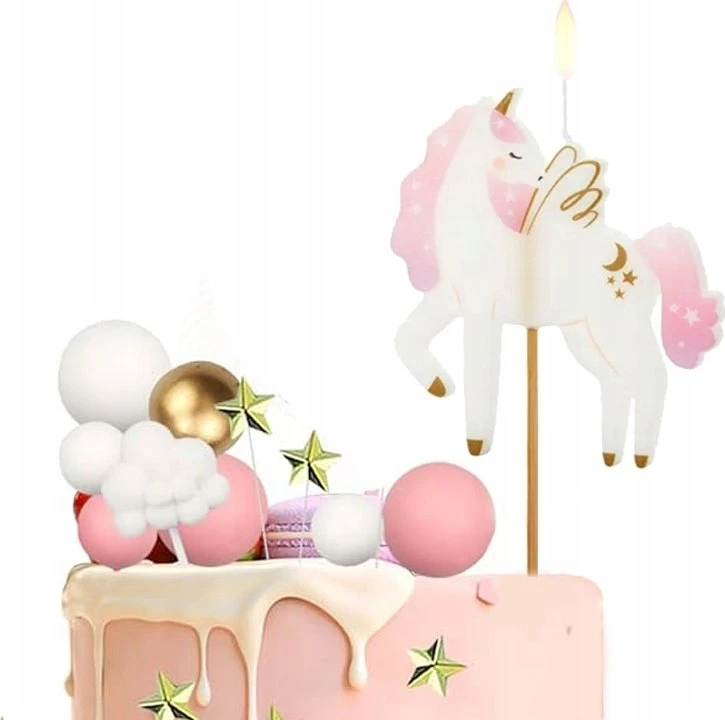 PartyDeco Torto žvakutė Vienaragis 9 cm