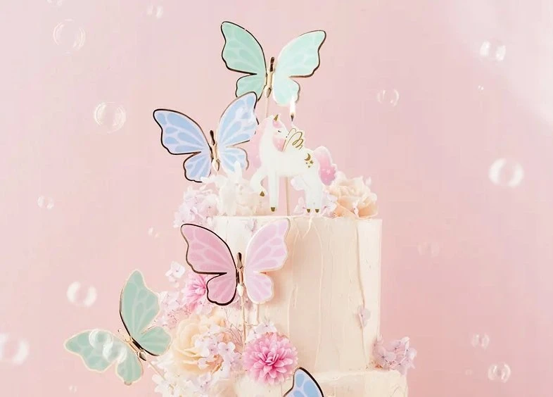 PartyDeco Torto žvakutė Vienaragis 9 cm