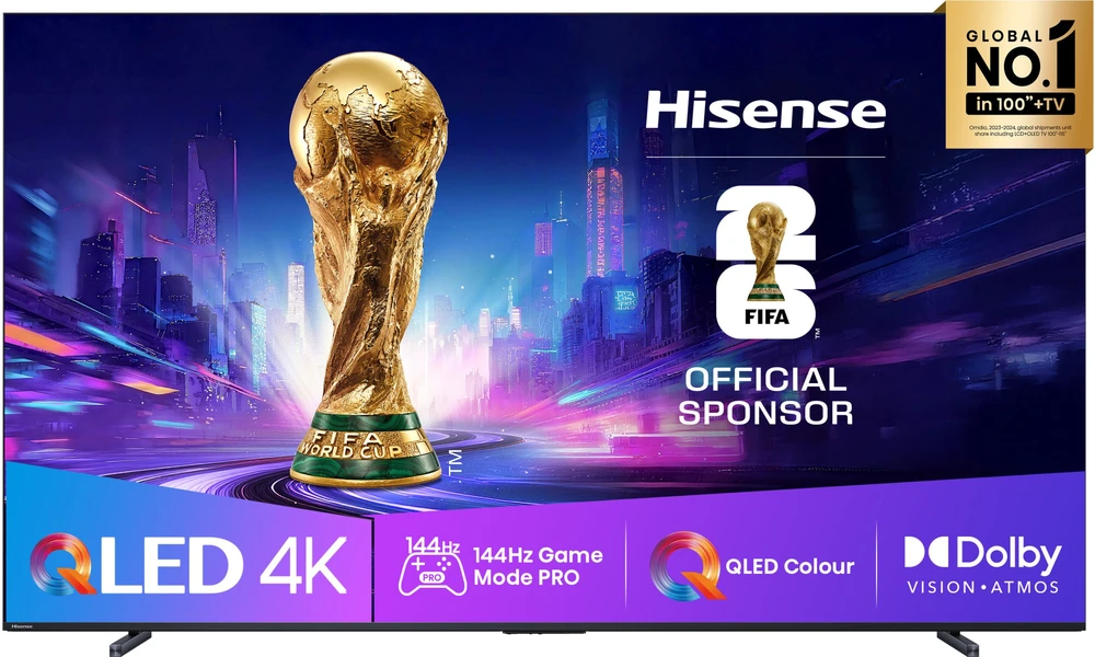 Televizorius Hisense 100E7Q PRO 2.54 m (100") 4K Ultra HD Smart TV Wi-Fi Juodas