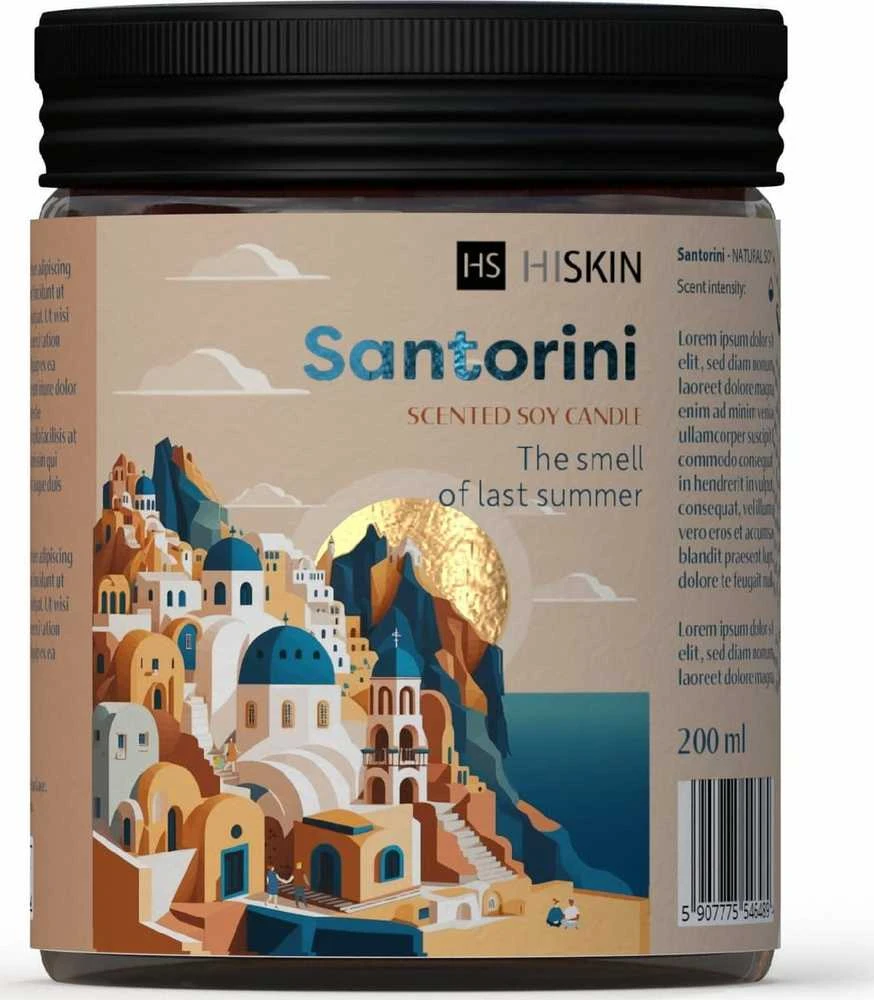HISKIN Home Santorini sojų žvakė 200 ml