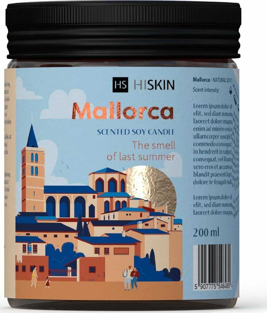 HISKIN HOME Sojų žvakė TRAVEL - MALLORCA 200ml&