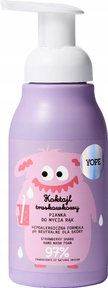 Hiskin Yope Vaikiškos rankų plovimo putos su braškių kokteiliu, 300 ml