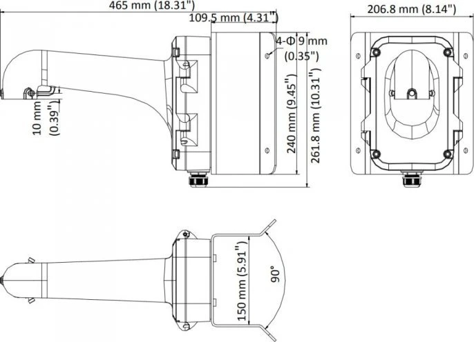 KAMPINIS KAMEROS LAIKIKLIS DS-1604ZJ-CORNER Hikvision