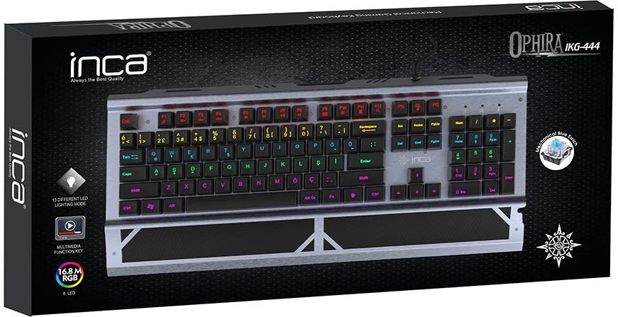 Carruzzo Inca IKG-444 klaviatūra Žaidimams USB Pilka