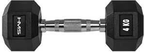 HMS hantelis Hex Pro gumuotas 1 x 4kg