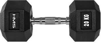 HMS Hex Pro gumuotas hantelis 1 x 20 kg